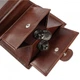 Шкіряний гаманець чоловічий з натуральної шкіри з RFID захистом, вертикальний, з монетницею, коричневий 66783 - зображення 6