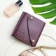 Компактный женский кошелек с гравировкой на заказ, Wine, Malina Leather - изображение 1