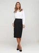 Спідниця міді літня пряма жіноча H&M 0568938 32 Чорна (KAY2000001293362_LD2000001293362) - зображення 3