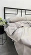 Комплект постільної білизни Сатин Luxe двоспальний 175х210 простирадло на гумці 160х200х20 наволочки 50х70 срібло - зображення 5