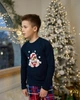 Детская пижама для мальчика с брюками - Новогодний мишка - Family look для семьи 110-116 - изображение 4