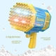 Дитячий пістолет Bubble Gun генератор мильних бульбашок на 69 отворів акумуляторний з підсвічуванням - зображення 1