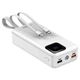 Зовнішній акумулятор повербанк power bank Remax RPP-550 30000mAh |2USB/Type-C, QC/PD, 22.5W/5A, Фонарик| white - зображення 1