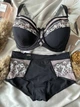 Комплект (бюстгальтер+ трусики-сліпи) Lanny Mode 11598 90D/2XL чорний/бежевий - зображення 1
