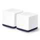 Домашняя Mesh Wi-Fi система Mercusys H50G AC1900 Whole-Home Mesh Wi-Fi/3x1000Mbps LAN комплект 2шт White-Blue (Halo H50G(2-pack)) - изображение 1