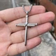 Великий хрест на шию цвяхи з сталевим ланцюжком - зображення 6