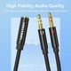 Сплітер Vention перехідник-розгалужувач 3.5 mm 2 AM to 3.5 mm AF AUX 4-піновий 1 м Black (BHDBF) - зображення 3