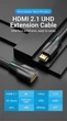 Кабель видео HDMI-удлинитель Vention 8K HDMI 2.1 Extender Male to Female 1.5 м Black (AHBBG) - изображение 6