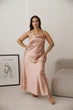 Нічна сорочка довга шовк plus size 5XL Рожева - зображення 1