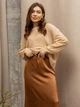 Юбка женская из шелка Армани годе с резинкой и молнией Seventeen L-XL Коричневый 2167.5672 - изображение 5