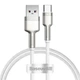 Кабель с металлическими коннекторами Baseus Cafule USB - Type-C 66W 1 метр (CAKF000102) белый - изображение 3