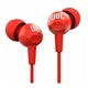 Гарнитура проводная JBL C100SI красная - наушники с микрофоном и динамиками 8мм - изображение 5