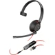 Навушники Poly Blackwire 5210 USB-A/USB-C 3.5 мм Black (8X230AA) - зображення 1