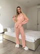 Пижама из муслина XL Персиковая в белые сердца - изображение 5