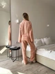 Пижама из муслина XL Персиковая в белые сердца - изображение 8