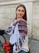 Традиційна жіноча вишиванка біла з рясною бордовою вишивкою "Чаруня" 10590-52 (XL) - зображення 4