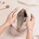 Косметичка для пренадлежностей из искусственной кожи для макияжа,розовая - изображение 3