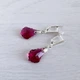 Сережки жіночі Hand Made з прозорими краплями Swarovski рубінового відтінку Ruby - зображення 3