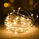 Новогодняя светодиодная гирлянда нить Роса 200 LED 20 метров Теплый белый на батарейках 3АА - изображение 5