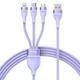 Кабель USB > USB Type-C + Lightning + microUSB Baseus Flash Series Ⅱ One-for-three Fast Charging Data Cable 66W 1.2 m (CASS040005) Purple - изображение 1