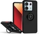 Чехол Fiji Colorframe для Xiaomi Redmi Note 13 Pro 5G матовый бампер с кольцом подставкой Black-Red - изображение 1