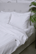 Комплект постельного белья Delight Евро 200х220 см Luxury White Страйп-сатин (Stripe_satin_White_2,5) - изображение 1