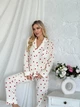 Пижама из муслина XS Белая в красные сердца - изображение 8