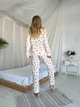 Пижама из муслина XS Бежевый в красные сердца - изображение 2