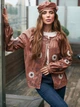 Накидка-вышиванка с узором женская Dressa 71491 48-50 Коричневая (2000406210087_D) - изображение 3