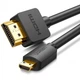 Кабель HDMI Ugreen HD127 microHDMI to HDMI, 1.5 m, v2.0 UltraHD 4K-3D Black 30102 - изображение 1
