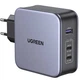 Зарядное устройство Ugreen CD289 3xUSB 140W GaN 2хType-C+USB Type-C to Type-C Cable 1.5м Gray (90549) - изображение 1