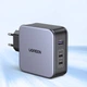 Зарядное устройство Ugreen CD289 3xUSB 140W GaN 2хType-C+USB Type-C to Type-C Cable 1.5м Gray (90549) - изображение 6