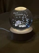 Ночник хрустальный шар 3D в комнату ночной светильник в детскую для ребенка новогодний merry christmas Зимняя избушка Елка Рождество от USB - изображение 6