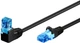Патч-корд Goobay RJ45 UTP6a 1.0m patch AWG25 1x90° D=5.9mm PoE+ чорний(75.05.1529) - изображение 1