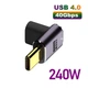 Перехідник кутовий USB Type-C M/F LED (USB 4.0, 40Gbps, 240W, 8K) Metal Type-6 (48656) - зображення 3