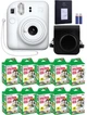 Набор Fujifilm INSTAX Mini 12 Clay White белая фотокамера мгновенной печати / картриджи 100 фото / чехол черный / альбом 64 фото Черный - изображение 1