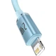 Кабель Baseus Crystal Shine Series Fast Charging Cable USB to Lightning 2.4A 1.2m CAJY001103 Blue - зображення 2