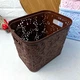 Высокая коричневая ажурная корзинка без крышки 3.5л для хранения вещей - изображение 2