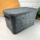 Ажурний сірий кошик для зберігання з кришкою 7.5 л - зображення 6