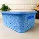 Ажурний прямокутний контейнер для речей 6л Блакитний Efe plastics - зображення 4