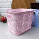 Высокая розовая ажурная корзинка без крышки 3.5л для хранения вещей - изображение 2