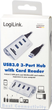 USB-хаб Logilink USB 3.0 Hub with Card Reader Silver (4052792053029) - зображення 8