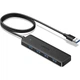 USB хаб розширювач із входом USB-A HUB Ugreen Ultra Slim CM219 4-in-1 (USB-A to USB 3.0*4, 1m). Black - зображення 1