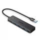 USB хаб расширитель с входом USB-A HUB Ugreen Ultra Slim CM219 4-in-1 (USB-A to USB 3.0*4, 0.15m). Black - изображение 2