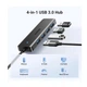 USB хаб расширитель с входом USB-A HUB Ugreen Ultra Slim CM219 4-in-1 (USB-A to USB 3.0*4, 0.15m). Black - изображение 3
