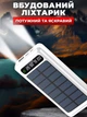 Повербанк з ліхтариком та сонячною батареєю 50000 mAh 4 кабелі Power Bank THATTi УМБ зовнішній портативний акумулятор 4в1 потужний led світильник з дисплеєм універсальний для андроїд айфона швидка зарядка (Білий) - зображення 3