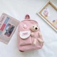 Дитячий рюкзак Hommex Small-Bear Pink - рожева тканина / іграшка ведмідь - изображение 2