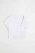 Топ женский H&M 061059092_white XS Белый (6666000338501) - изображение 6