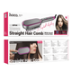 Гребінець для випрямлення волосся з цифровим дисплеєм HOCO HP44 Electric straightening hair comb with digital display(EU) Rose red - изображение 2