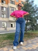 Джинсы женские Twin 1342 straight fit jeans палаццо ровные от бедра стрейчевые 34 синие - изображение 4
